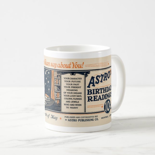 1924 ASTROLOGY PAMPHLET MAY TAURUS COFFEE MUG (Front Right)