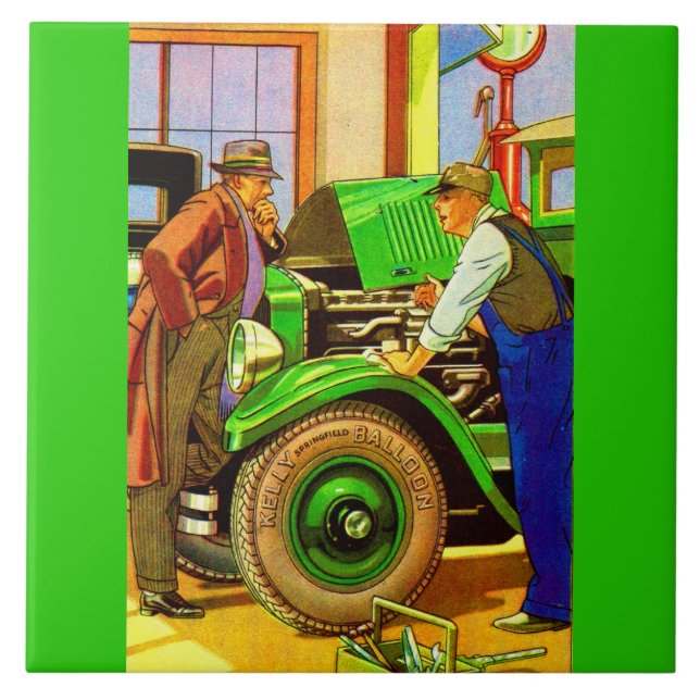 1924 Kelly Springfield balloon tires ad Ceramic Tile (Front)