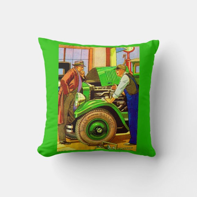 1924 Kelly Springfield balloon tires ad print Cushion (Front)