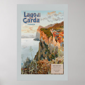 1924 Lake Garda Italy Vintage Style Italian Travel Poster