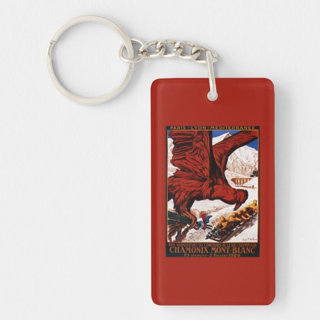 1924 Olympic Winter Games Poster Key Ring (Front)