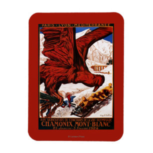 1924 Olympic Winter Games Poster Magnet