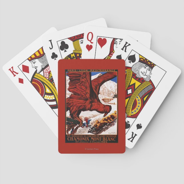 1924 Olympic Winter Games Poster Playing Cards (Back)