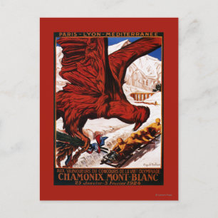 1924 Olympic Winter Games Poster Postcard