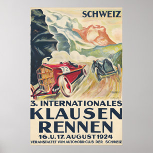 1924 Swiss Auto Race Vintage Poster
