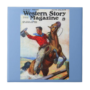 1924 Western Story magazine cover Ceramic Tile