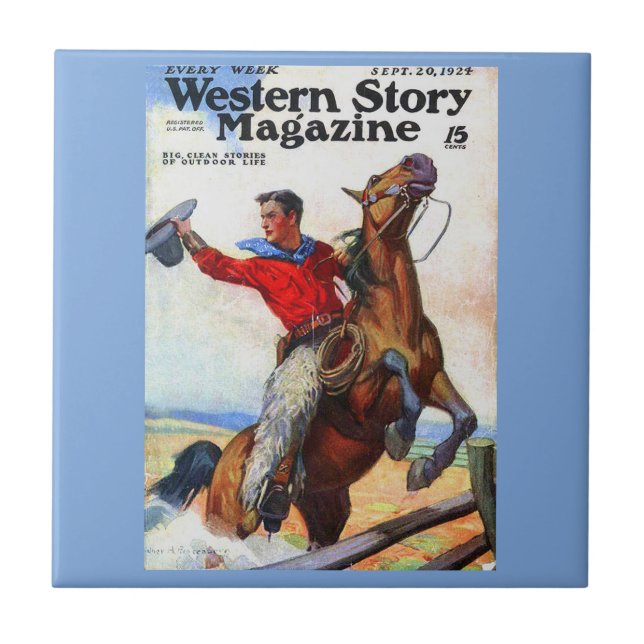 1924 Western Story magazine cover Ceramic Tile (Front)