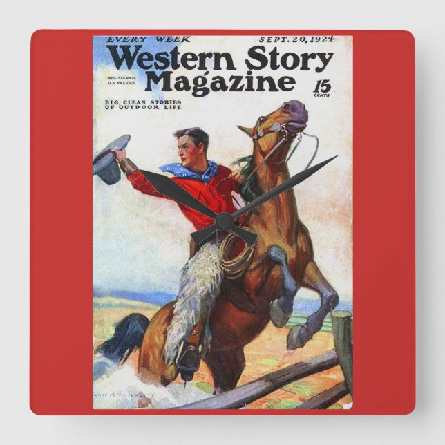 1924 Western Story magazine cover Square Wall Clock (Front)