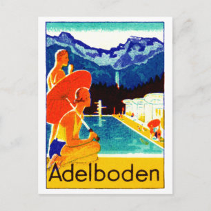 1925 Adelboden Switzerland Poster Postcard