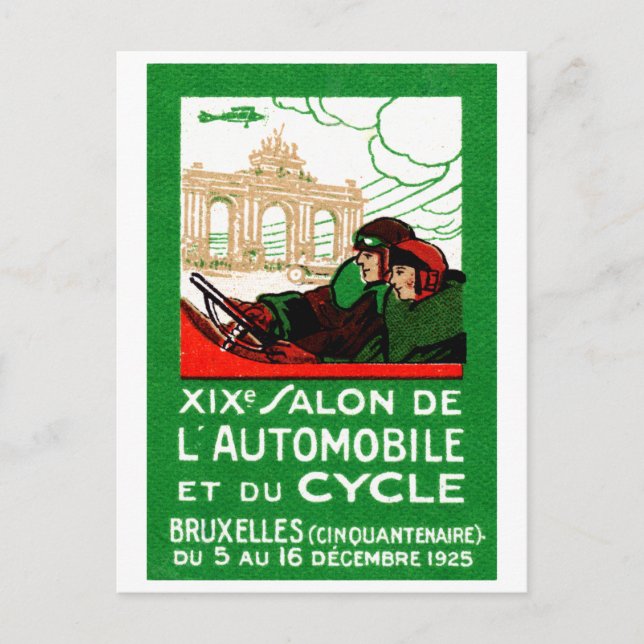 1925 Brussels Automotive Exposition Postcard (Front)