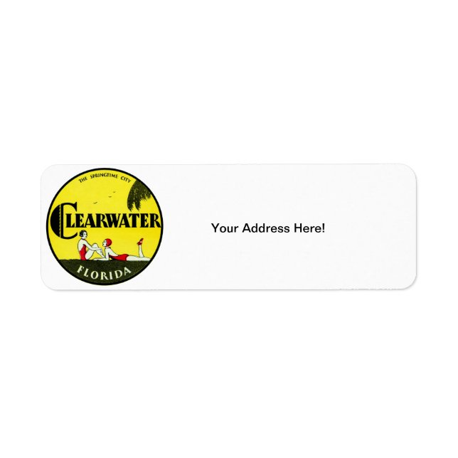 1925 Clearwater Florida Return Address Label (Front)