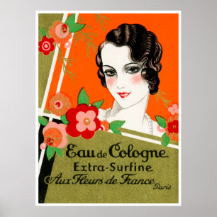 1925 Flowers of Paris France Perfume Poster