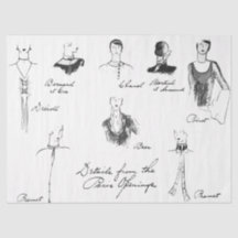 1925 French Fashions Tissue Paper