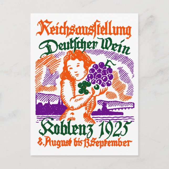 1925 German Wine Festival Postcard (Front)
