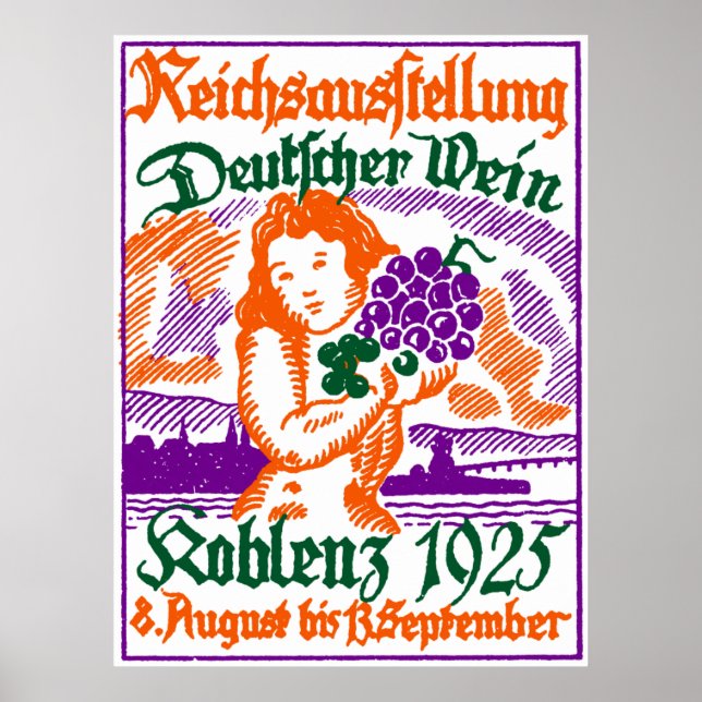 1925 German Wine Festival Poster (Front)