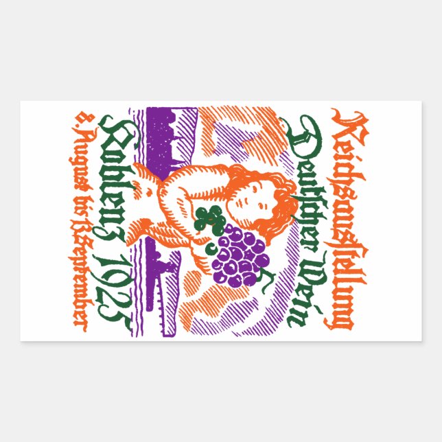 1925 German Wine Festival Rectangular Sticker (Front)