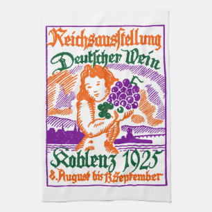 1925 German Wine Festival Tea Towel