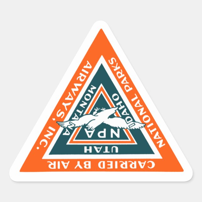1925 National Parks Airways Triangle Sticker (Front)