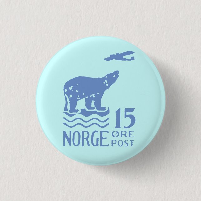 1925 Norwegian Polar Bear 3 Cm Round Badge (Front)