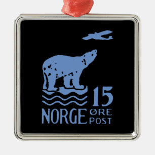1925 Norwegian Polar Bear Metal Ornament