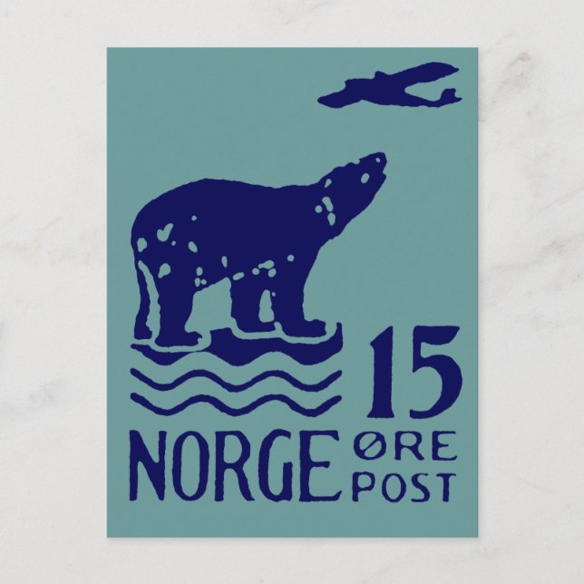 1925 Norwegian Polar Bear Postcard (Front)