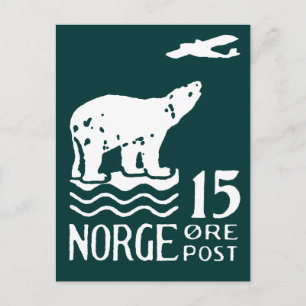 1925 Norwegian Polar Bear Postcard