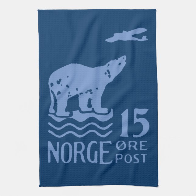 1925 Norwegian Polar Bear Tea Towel (Vertical)