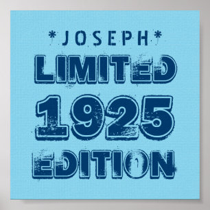 1925 or Any Year Birthday Limited Edition V01Z Poster