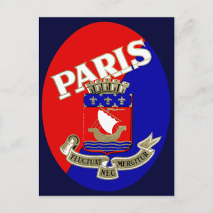 1925 Paris Luggage Label Postcard