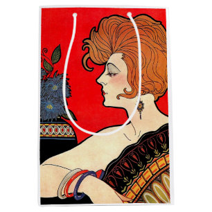 1925 woman print medium gift bag