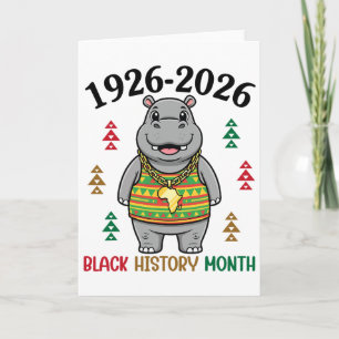 1926 2026 Black History Month Hippo Centennial Afr Card