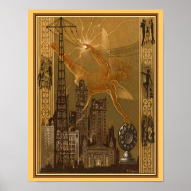 1926 Art Deco Radio Broadcast Cover 11x14 Poster (Front)