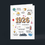 1926 Birthday Card For Grandpa<br><div class="desc">Take a fun trip back in time with this 1926 birthday card! Designed with care, it’s more than just a card, it’s a glimpse into the past. The front of the birthday card is full of interesting facts from 1926, like how much a house, gas, or bread cost back then....</div>