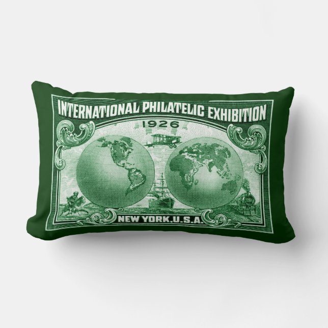 1926 International Philatelic Expo New York Lumbar Cushion (Front)