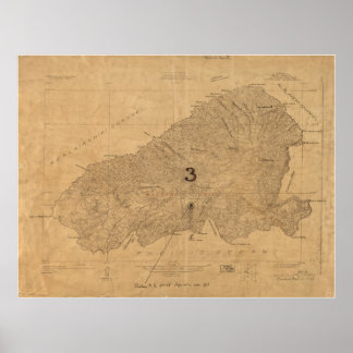 1926 Map of Kahoolawe, Hawaii Poster