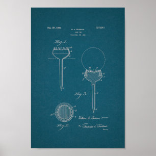 1926 Vintage Golf Tee Patent Blueprint Art Print