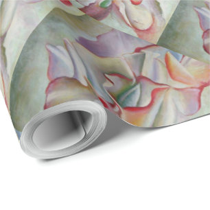 1926 Vintage Pink Sweet Peas Georgia O'Keefe Wrapping Paper