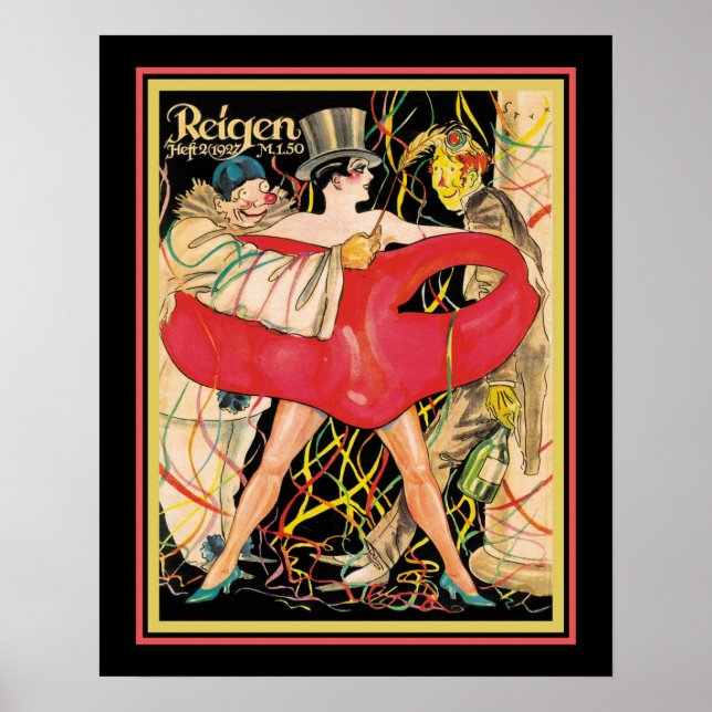 1927 Art Deco Reigen Cabaret Cover Poster (Front)