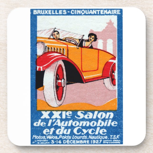 1927 Brussels Automotive Exposition Coaster (Front)
