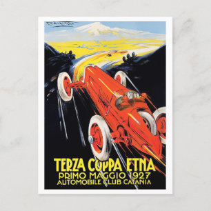 1927 Etna Cup Grand Prix vintage racing Postcard