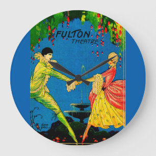 1927 Fulton Theatre program cover art Large Clock