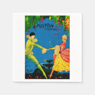 1927 Fulton Theatre program cover art Napkin
