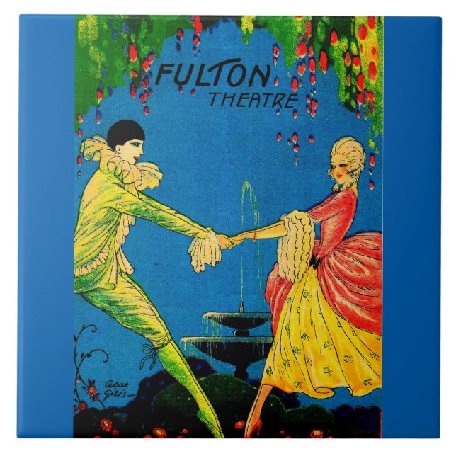 1927 Fulton Theatre program cover art Tile (Front)