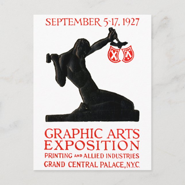 1927 Graphic Arts Expo Poster Postcard (Front)