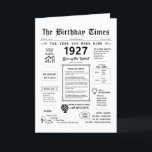 1927 The Year You Were Born Birthday Card<br><div class="desc">Enter a time capsule with our mesmerising 1927 birthday card, brimming with historical facts, significant events, and captivating narratives from the past. Tailored for your loved one's special day, this unique journey through 1927 promises to make their birthday truly unforgettable. Overflowing with fascinating titbits and historical snapshots, our birthday card...</div>