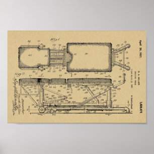 1927 Vintage Chiropractic Table Patent Art Print