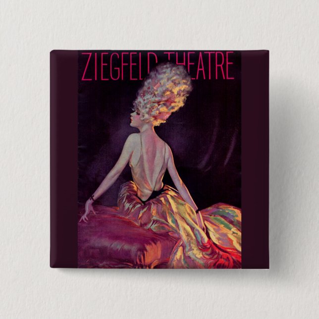 1927 Ziegfeld Theatre cover art 15 Cm Square Badge (Front)