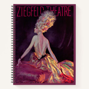1927 Ziegfeld Theatre program cover art Notebook