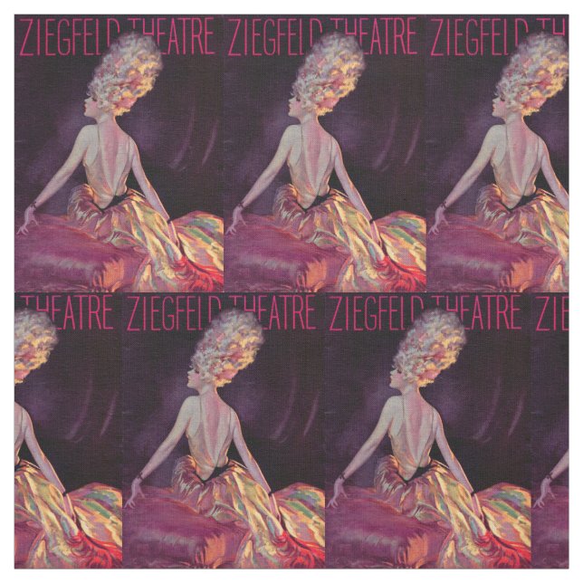 1927 Ziegfeld Theatre program cover print Fabric (Swatch)