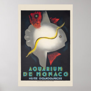 1928 Aquarium de Monaco - Vintage Style Poster